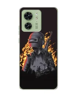 Чехол для Motorola Edge 40 с картинкой «PUBG — огненный силуэт»