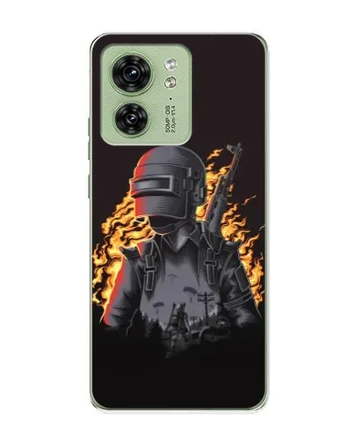 Чехол для Motorola Edge 40 с картинкой «PUBG — огненный силуэт»