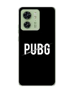 Чехол для Motorola Edge 40 с картинкой «PUBG — белый логотип»