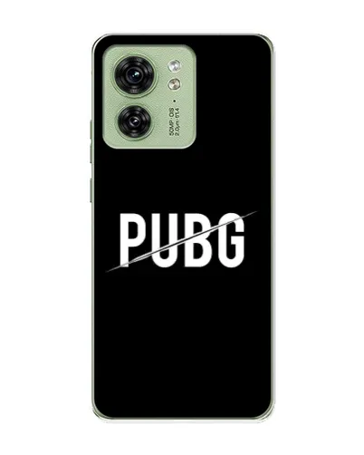 Чехол для Motorola Edge 40 с картинкой «PUBG — белый логотип»
