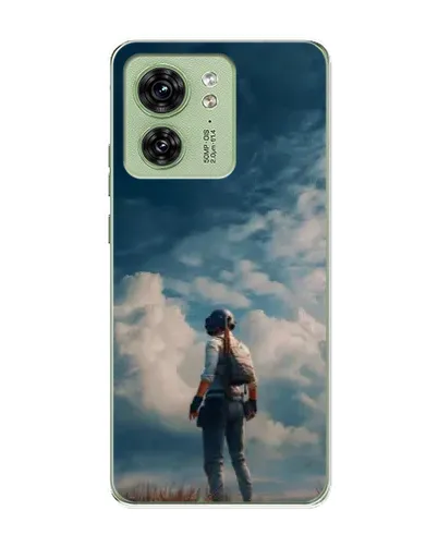 Чехол для Motorola Edge 40 с картинкой «Герой PUBG на скале»