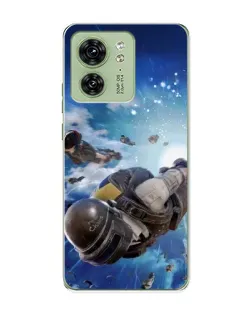 Чехол для Motorola Edge 40 с картинкой «Десант PUBG — прыжок»