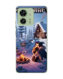 Чохол для Motorola Edge 40 з картинкою «Зимовий Minecraft»