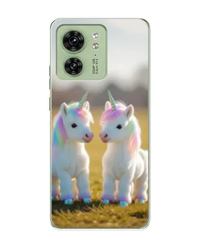 Чехол для Motorola Edge 40 с картинкой «Пара единорогов»