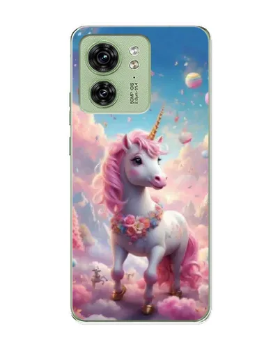 Чехол для Motorola Edge 40 с картинкой «Единорог среди облаков»