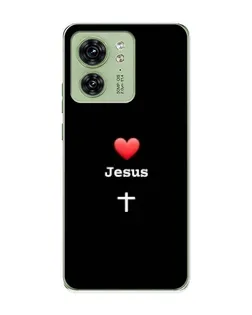 Чохол для Motorola Edge 40 з картинкою «Серце - Jesus»