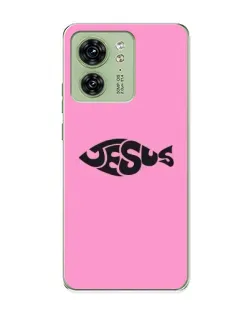 Чохол для Motorola Edge 40 з картинкою «Рожевий символ Jesus»