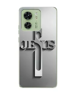 Чехол для Motorola Edge 40 с картинкой «Металлический крест Jesus» Чехол для Motorola Edge 40 с картинкой «Металлический крест Jesus»