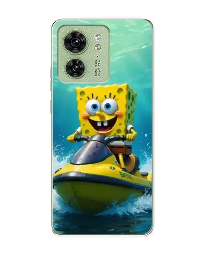 Чехол для Motorola Edge 40 с картинкой «Спанч Боб на гидроцикле»