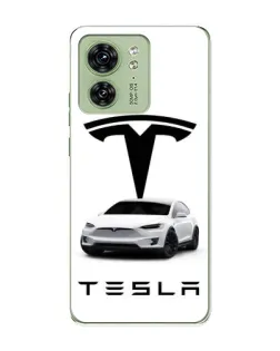 Чехол для Motorola Edge 40 с картинкой «Tesla White Style»