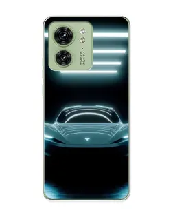 Чехол для Motorola Edge 40 с картинкой «Tesla в неоне»