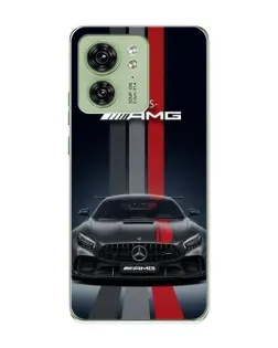 Чехол для Motorola Edge 40 с картинкой «Mercedes — белый карбон»