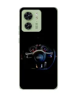 Чехол для Motorola Edge 40 с картинкой «Салон Audi — руль»