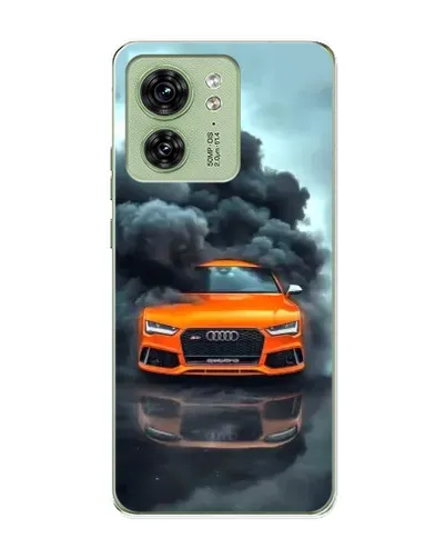 Чехол для Motorola Edge 40 с картинкой «Audi в облаках дыма»