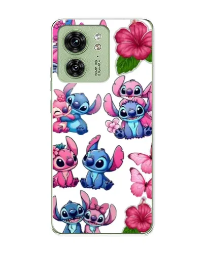 Чехол для Motorola Edge 40 с картинкой «Стикеры Stitch и Angel»