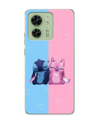 Чехол для Motorola Edge 40 с картинкой «Stitch и Angel Love»