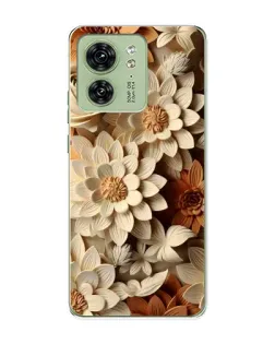 Чохол для Motorola Edge 40 з картинкою «Бежевий флористичний декор»
