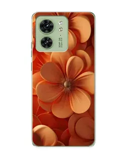 Чохол для Motorola Edge 40 з картинкою «Помаранчева макро квітка»