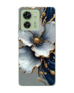 Чохол для Motorola Edge 40 з картинкою «Біла квітка та золотий флюїд»