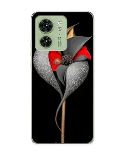 Чохол для Motorola Edge 40 з картинкою «Срібна фантазійна квітка»