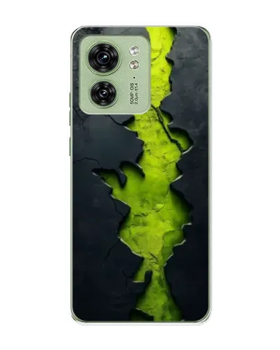 Чехол для Motorola Edge 40 с картинкой «Салатовый разлом скалы»