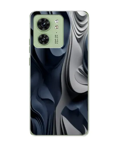 Чехол для Motorola Edge 40 с картинкой «Объемные синие складки»