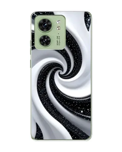 Чехол для Motorola Edge 40 с картинкой «Черно-белая спираль»