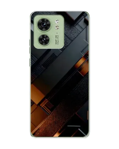 Чехол для Motorola Edge 40 с картинкой «Черные геометрические блоки»
