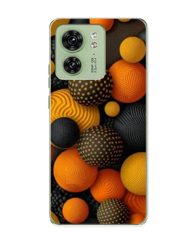Чехол для Motorola Edge 40 с картинкой «Объемные оранжевые сферы»