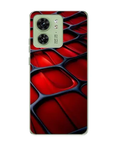 Чехол для Motorola Edge 40 с картинкой «Красная глянцевая сетка»