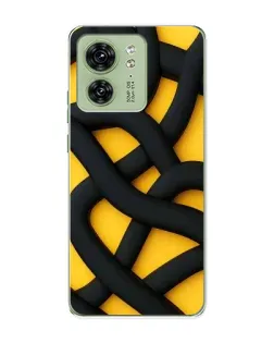 Чехол для Motorola Edge 40 с картинкой «Черное желтое переплетение» Чехол для Motorola Edge 40 с картинкой «Черное желтое переплетение»