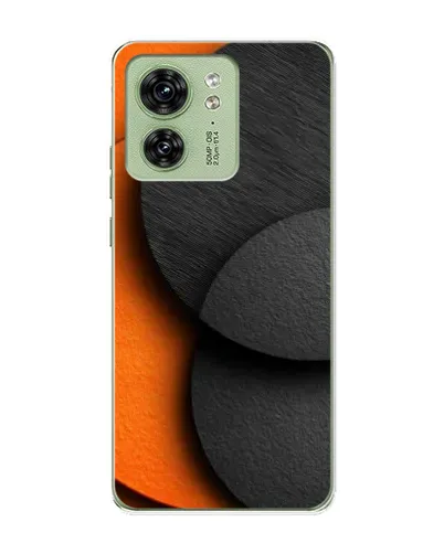 Чехол для Motorola Edge 40 с картинкой «Геометрия оранжевых кругов»