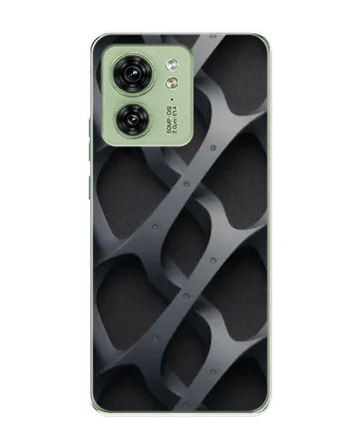 Чехол для Motorola Edge 40 с картинкой «Объемное серое плетение»