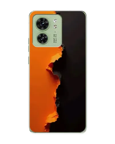 Чехол для Motorola Edge 40 с картинкой «Оранжевый разлом»