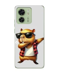 Чехол для Motorola Edge 40 с картинкой «Капибара рэпер даб»