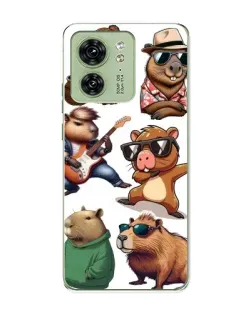 Чехол для Motorola Edge 40 с картинкой «Крутые капибары музыканты»