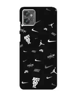 Чехол для Motorola MOTO G32 с картинкой «Nike Black Pattern»