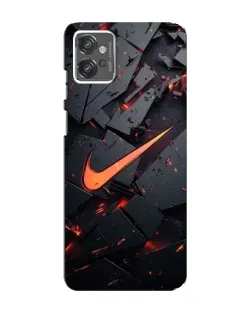 Чехол для Motorola MOTO G32 с картинкой «Nike — эффект разломов»