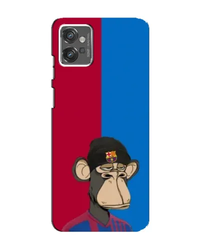 Чехол для Motorola MOTO G32 с картинкой «Bored Ape — фанат Барсы»