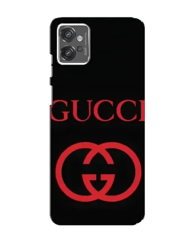 Чехол для Motorola MOTO G32 с картинкой «Gucci — красный логотип»