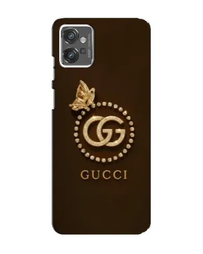 Чехол для Motorola MOTO G32 с картинкой «Gucci — золотая бабочка»