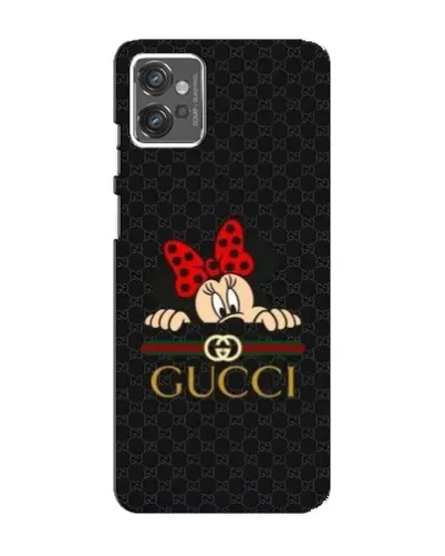 Чехол для Motorola MOTO G32 с картинкой «Минни Маус Gucci — черный»