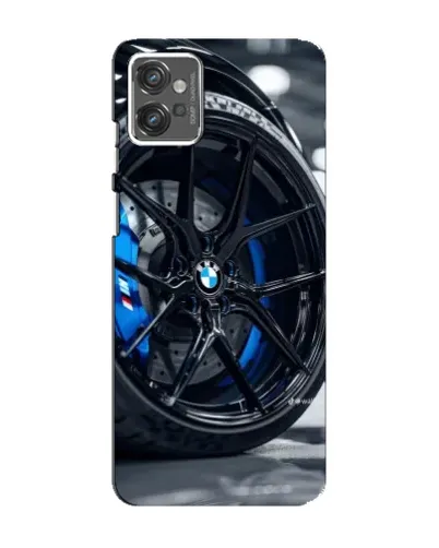 Чехол для Motorola MOTO G32 с картинкой «Колесо BMW вблизи»