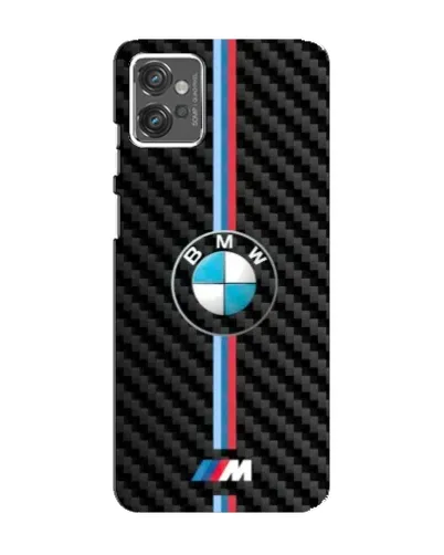 Чехол для Motorola MOTO G32 с картинкой «Эмблема BMW и карбон»