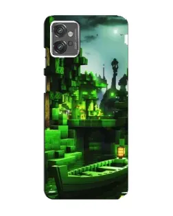 Чехол для Motorola MOTO G32 с картинкой «Minecraft лесной пейзаж»