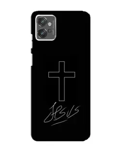 Чехол для Motorola MOTO G32 с картинкой «Графический крест Jesus»