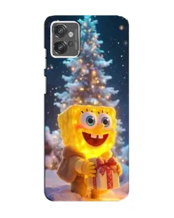 Чехол для Motorola MOTO G32 с картинкой «Рождественский Спанч Боб»