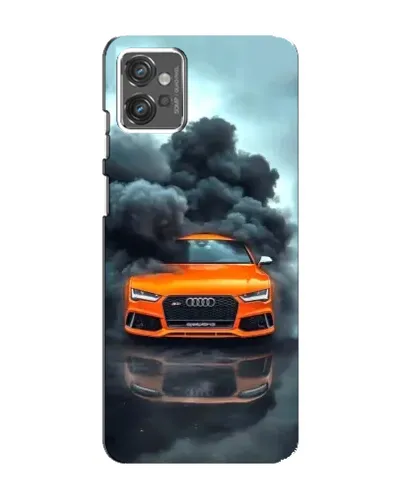 Чехол для Motorola MOTO G32 с картинкой «Audi в облаках дыма»