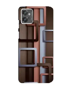 Чехол для Motorola MOTO G32 с картинкой «Коричневые объемные квадраты»