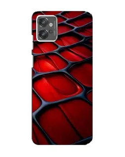 Чехол для Motorola MOTO G32 с картинкой «Красная глянцевая сетка»